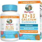 MaryRuth's, K2 + D3 Calcium Gummies, Peach, Mango and Apricot, 60 Gummies