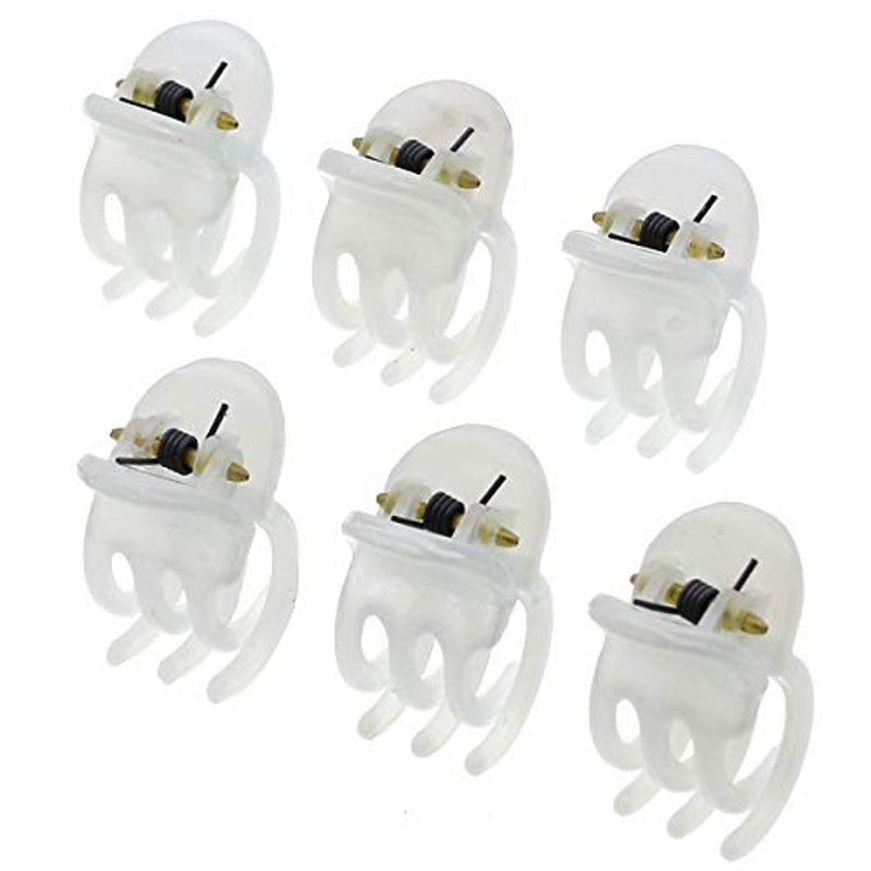 Camila Paris CP3085 French Hair Claw Clip, Extra Small, White, Set of 6