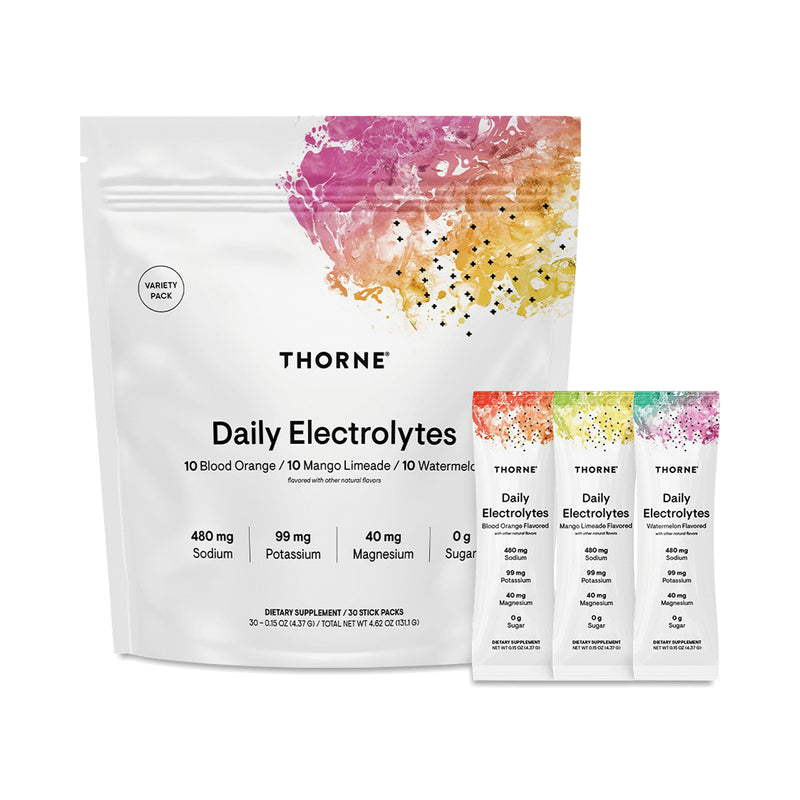Thorne Daily Electrolytes Variety Flavors Drink Mix 30 Sticks