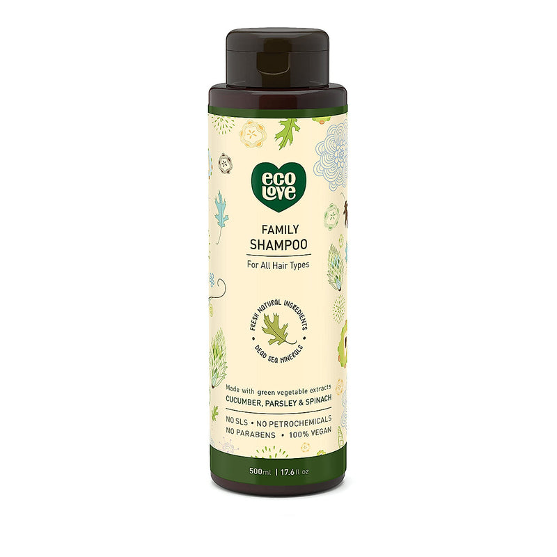 Eco Love Green Vegetables Shampoo for All Hair Types, 17.6 fl oz
