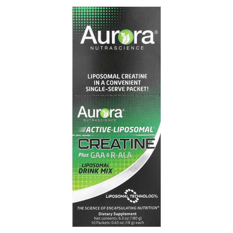 Aurora Nutrascience Active-Liposomal Creatine Plus GAA & R-ALA, 18 g Packets, 10 ct
