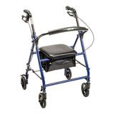Drive Medical Steel Rollator, Blue, XL