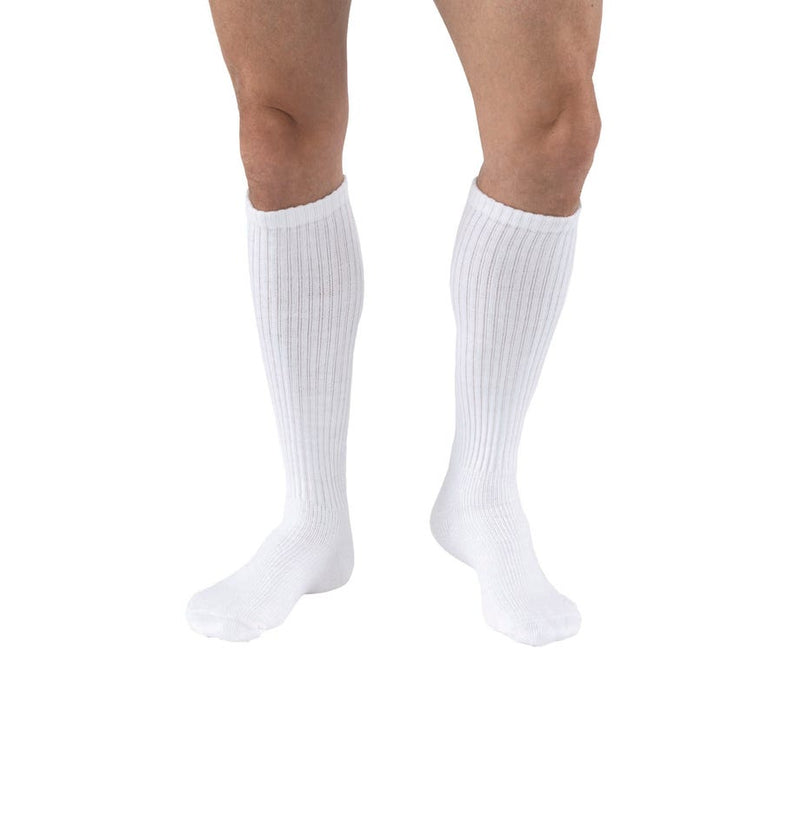 JOBST SensiFoot Diabetic Crew Compression Socks, White, X-Large