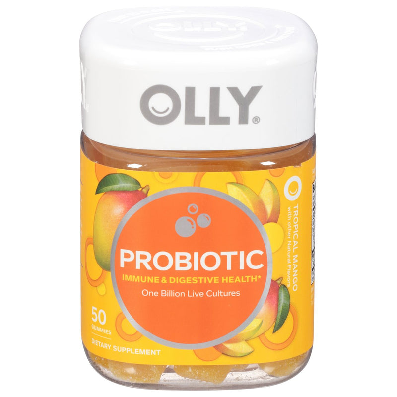 Olly Probiotic Gummies, 1 Billion CFU, Tropical Mango, 50 ct