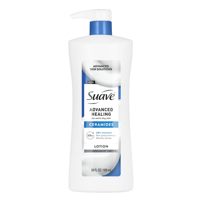 Suave Advanced Healing Hand & Body Lotion with Ceramides for Very Dry Skin Pump 28 Fl Oz