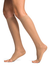 Sigvaris Style Sheer Women's Calf Compression Stockings, Open Toe, 20-30 mmHg, Medium Short