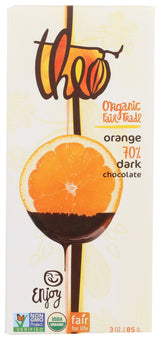 Theo Chocolate Organic Orange Dark Chocolate Bar, 3 oz
