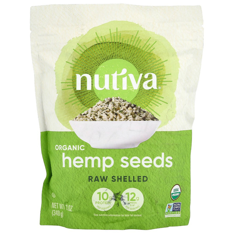 Nutiva, Organic Hemp Seeds, Raw Shelled, 12 Oz