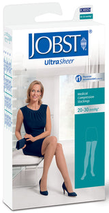 JOBST UltraSheer Women's Lace Band Thigh High 122249, 20-30 mmHg, Closed Toe, Natural, X-Large Regular