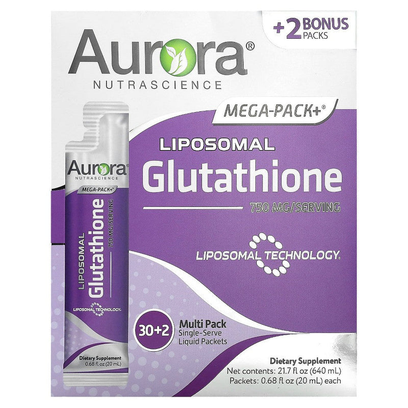 Aurora Nutrascience Mega-Pack+ Liposomal Glutathione, 20 ml Packets, 32 ct