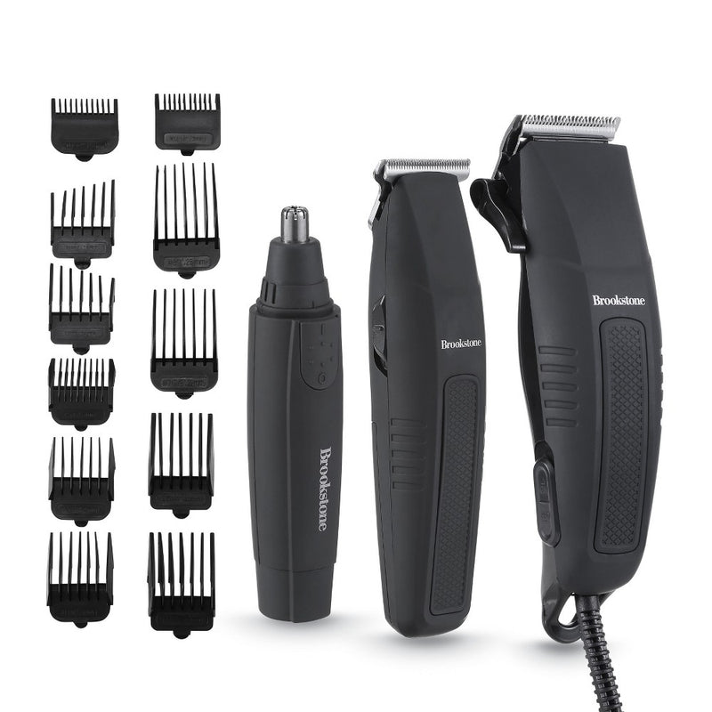 Brookstone Grooming Combo Kit, All-in-One Beard, Hair, And Body Trimmer Set For Complete Personal Grooming Needs