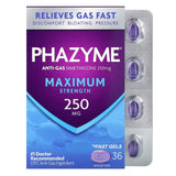 Phazyme Anti-Gas Maximum Strength 250 Mg, 36 Fast Gels