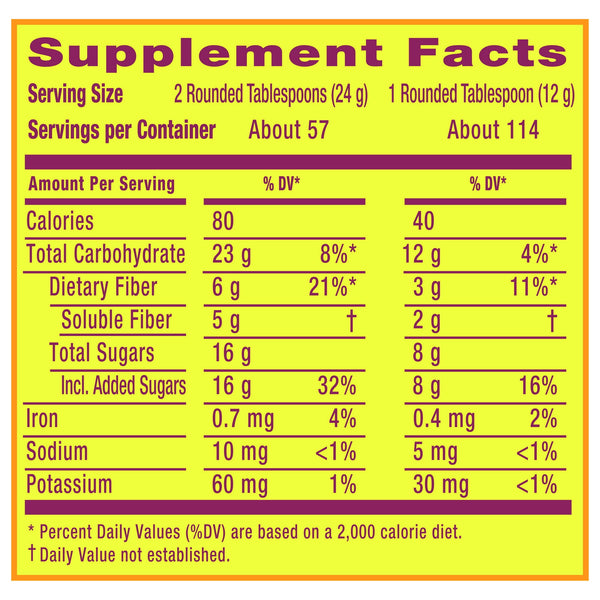 Metamucil Fiber Supplement with Real Sugar Orage Smooth Texture 48.2oz