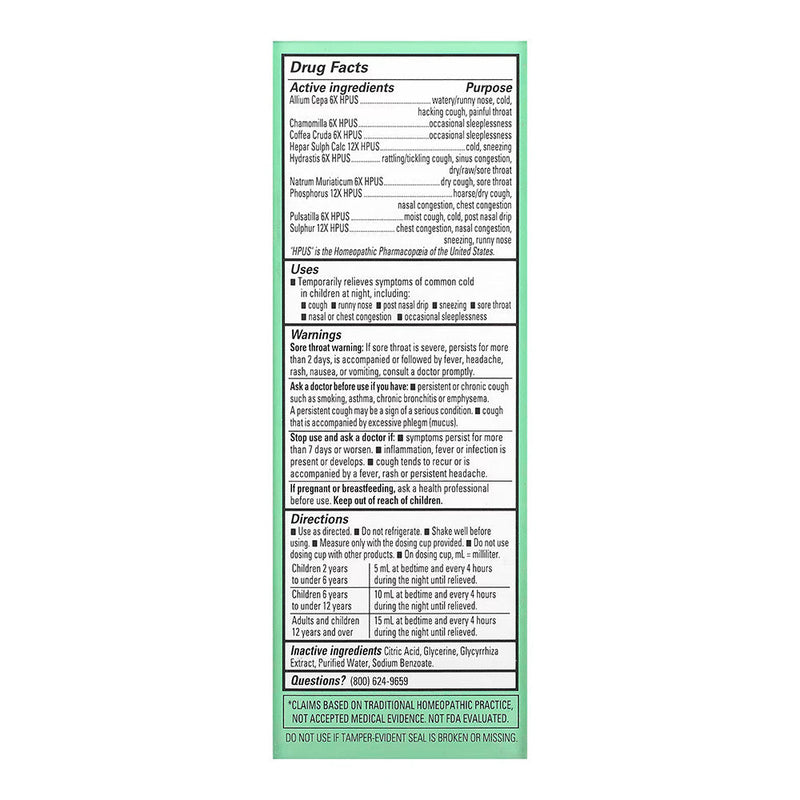 Hyland's Kids Cold & Cough Nighttime Original 4 Fl Oz