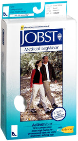 JOBST ActiveWear Knee High Compression Socks, 20-30 mmHg, Cool White