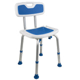 PCP Adjustable Bath Safety Seat with Backrest, White, 16 x 11.5 in