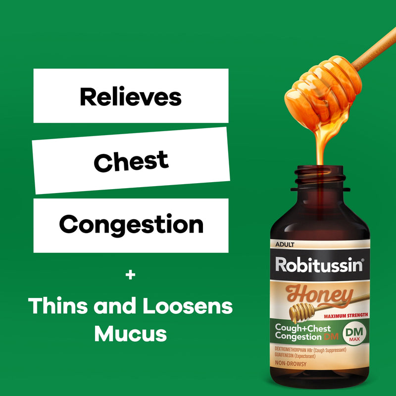 Robitussin Honey Cough Chest Congestion DM Relief 8oz