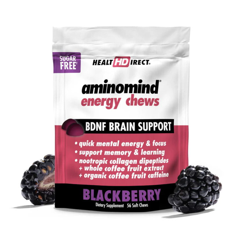 Health Direct Amino Mind Energy Chews, Optimal Cognitive Function, Blackberry Flavor, 56 Soft Chews