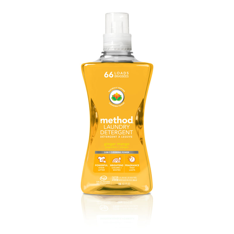 Method Ginger Mango Laundry Detergent 53.5 Oz, Pack of 4