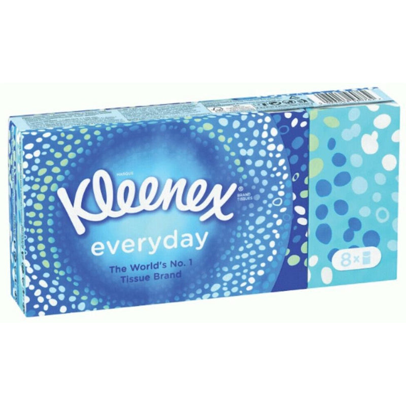 Kleenex Everyday Disposable Facial Tissue Travel Packs, 8 Ct, 12 Pack