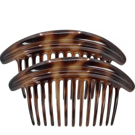 Camila Paris CP3329 French Hair Side Combs Amber Interlocking Combs French Twist Hair Combs  Strong Hold Hair Clips for Women Bun Chignon  Up-Do Styling Girls Hair Accessories Made in France