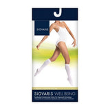 Sigvaris Casual Cotton Calf Compression Socks, 15-20 mmHg, White, Size B