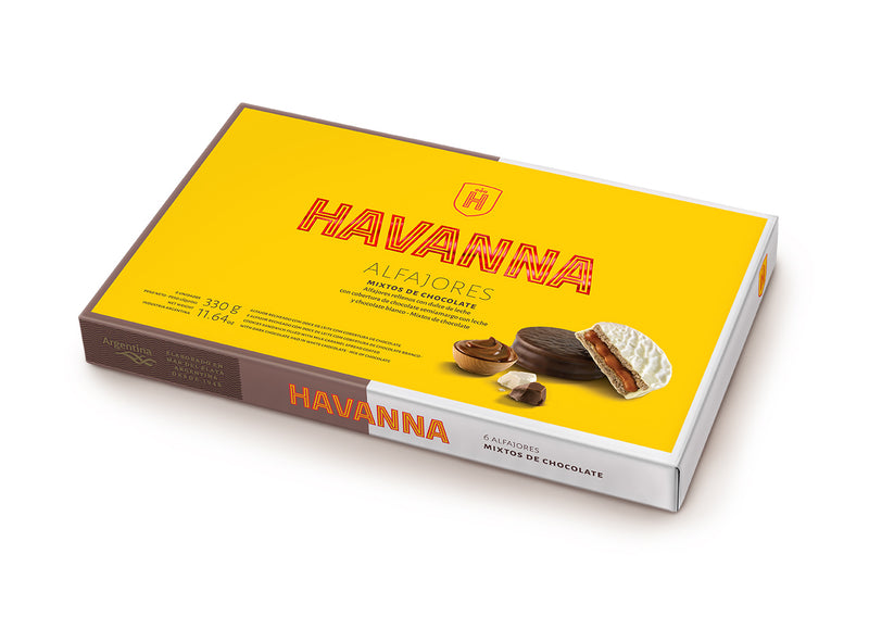 Havanna Alfajores Choclate & Chocolate Blanco 6ct