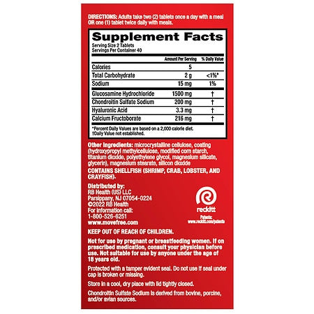 Schiff Move Free Glucosamine Chondroitin + FruiteX-B 80 Tablets