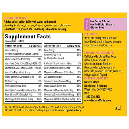 Nature Made Multi For Her 50 No Iron Tablets 90ct