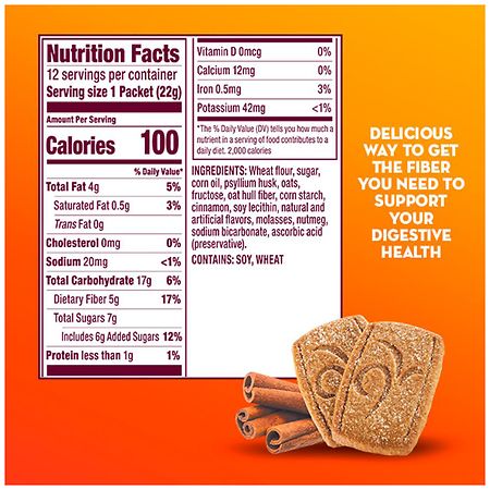 Metamucil Fiber Thins Cinnamon Spice 12 Packs