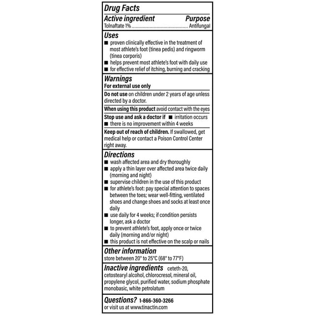 Crema antifúngica de tinactina 1oz