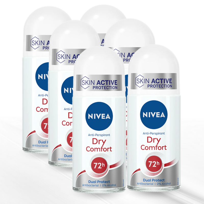 Nivea Dry Comfort Plus Antiperspirant Deodorant Roll-On, 50 mL