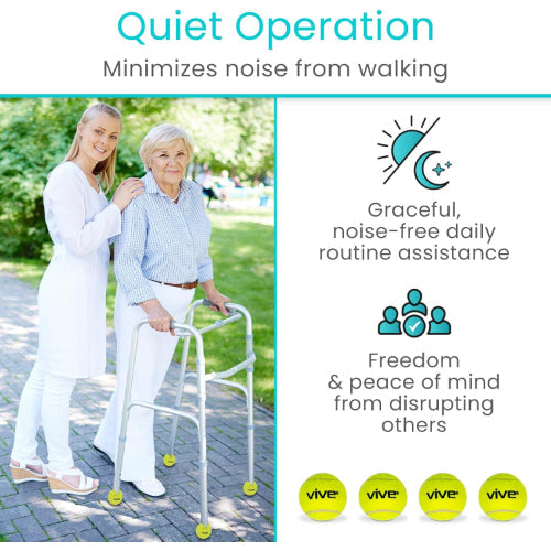 Vive Health Tennis Ball Walker Glides, Durable & Noise-Free