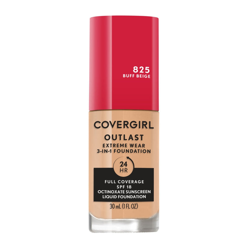 CoverGirl Outlast Extreme Wear Foundation SPF 18, Buff Beige, 1 oz
