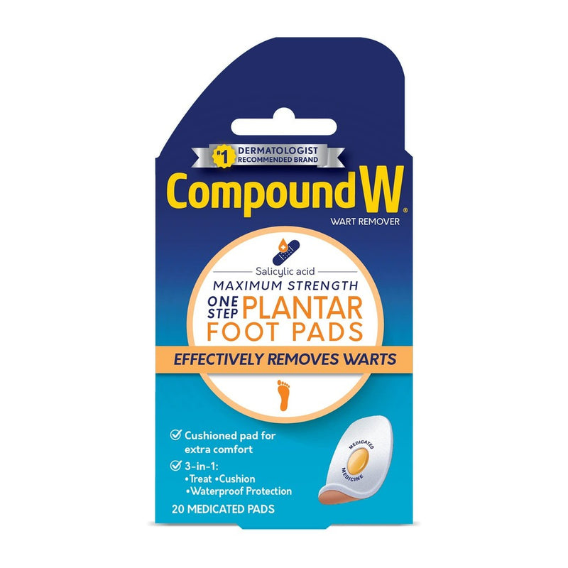 Compound W One Step Plantar Wart Remover Pads, 20 ct