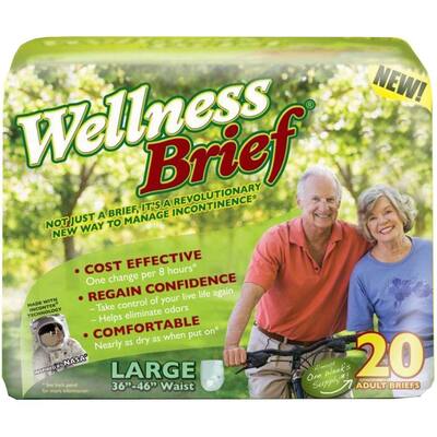 Wellness Brief Super Adult Brief, Large, Case
