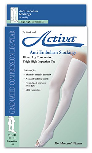 Activa Anti-Embolism Thigh High Stockings Open Toe Beige XL
