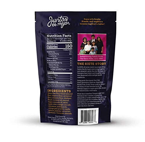 SIETE GRAIN FREE MEXICAN SHORTBREAD COOKIES  4.5 Oz