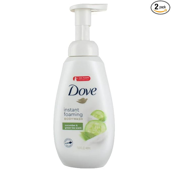 Pepino de espuma de ducha de paloma y té verde 13.5oz