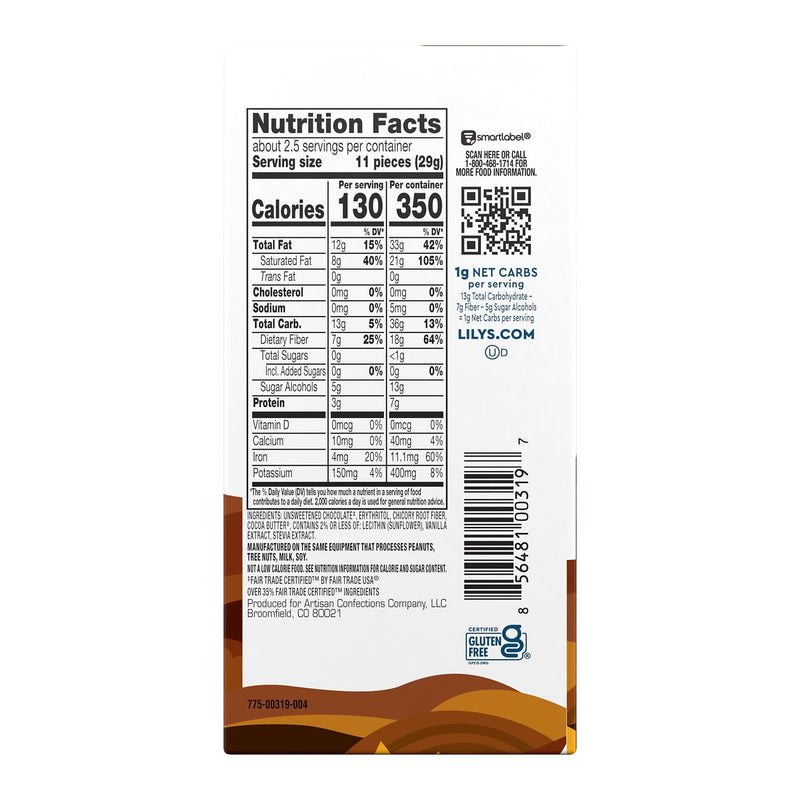 Lily's Extra Dark Chocolate 70% Cacao Bar 3oz