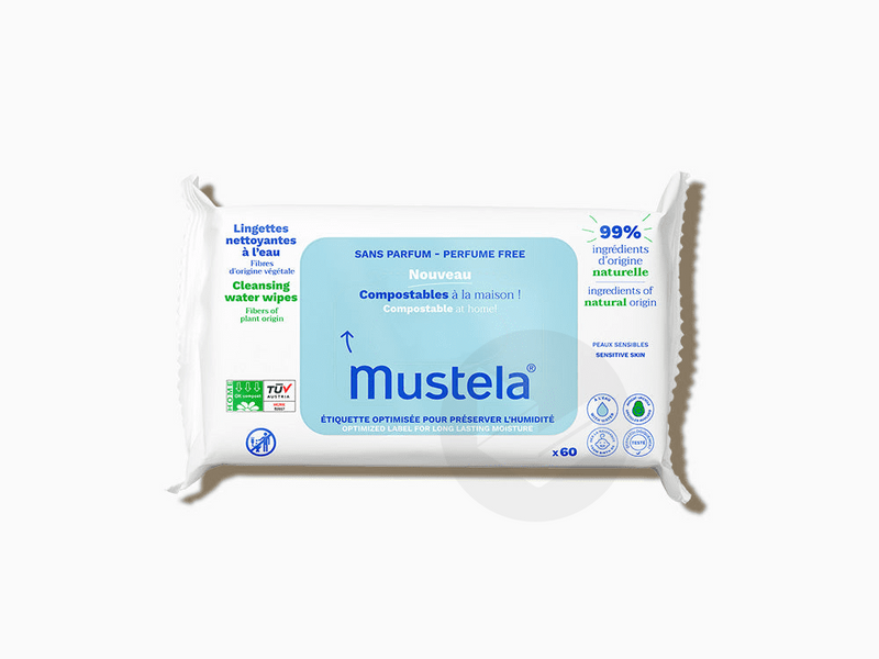Mustela Compostable Cleansing Water Wipes