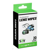 SAV Eyewear Pre-Moistened Lens Cleaner Wipes, 20 Count
