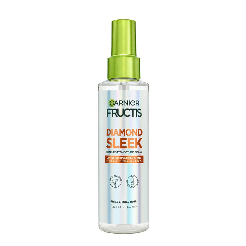 Garnier Fructis Diamond Sleek Hair Shine Spray, Frizz Control and Heat Protectant 4.6 Fl Oz