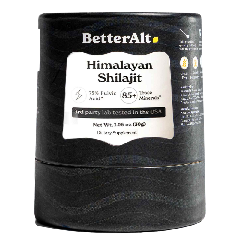Betteralt Himalayan Pure Shilajit Resin - 85+ Trace Minerals for Energy & Immunity 1.06 Oz