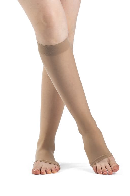 Sigvaris Sheer Open-Toe Calf Compression Socks 15-20 mmHg, Medium Short
