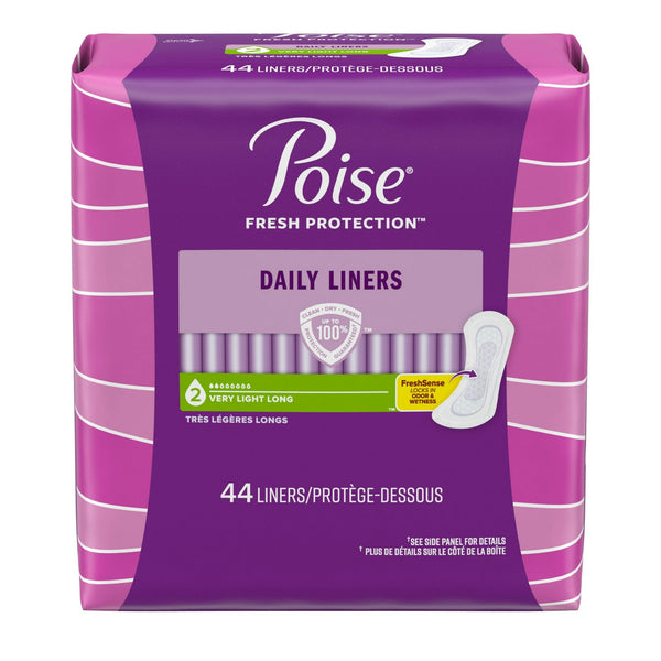 Poise Liners For Light Bladder Leak Long 44ct