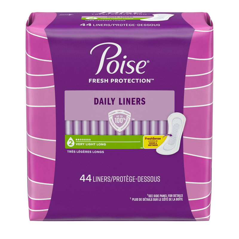 Poise Liners For Light Bladder Leak Long 44ct