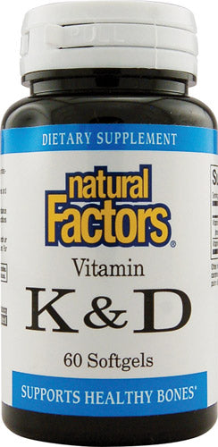 Natural Factors Vitamin D3 & K2, 60 Softgels, 1000 IU & 120 Mcg