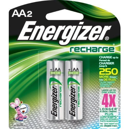 Energizer Recharge Power Plus Rechargeable AA Batteries, 2 Count