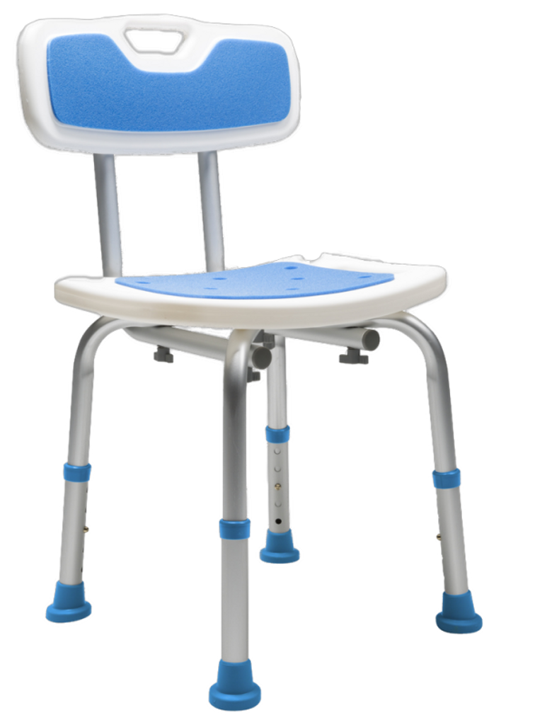 PCP Adjustable Bath Safety Seat with Backrest, White, 16 x 11.5 in